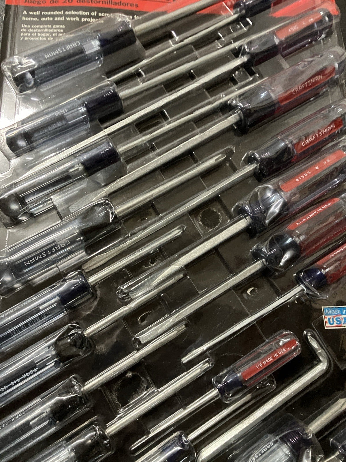 NOS Vintage Sears Craftsman USA 20pc Screwdriver Set 41516 USA Rare Pratt Read !