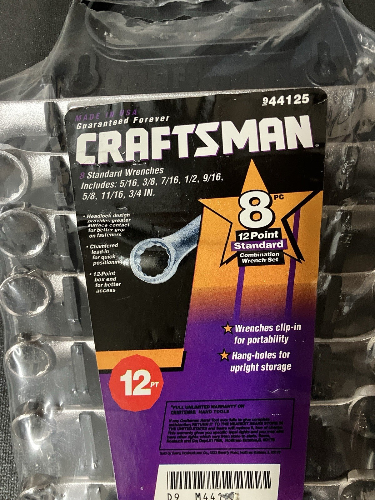 NOS Vintage Craftsman Metric SAE Combo Wrench Set Bundle 44125 44126 USA 12pt