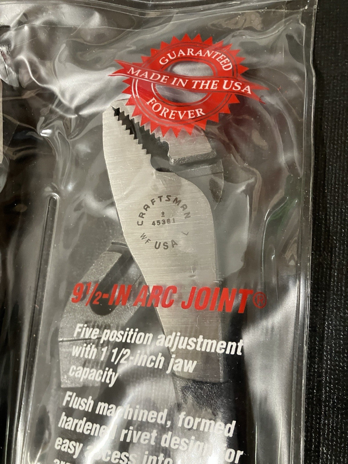 NOS Sears Craftsman 3 PC Plier Set 45313 USA Linesman, Long Reach, & Arc Joint