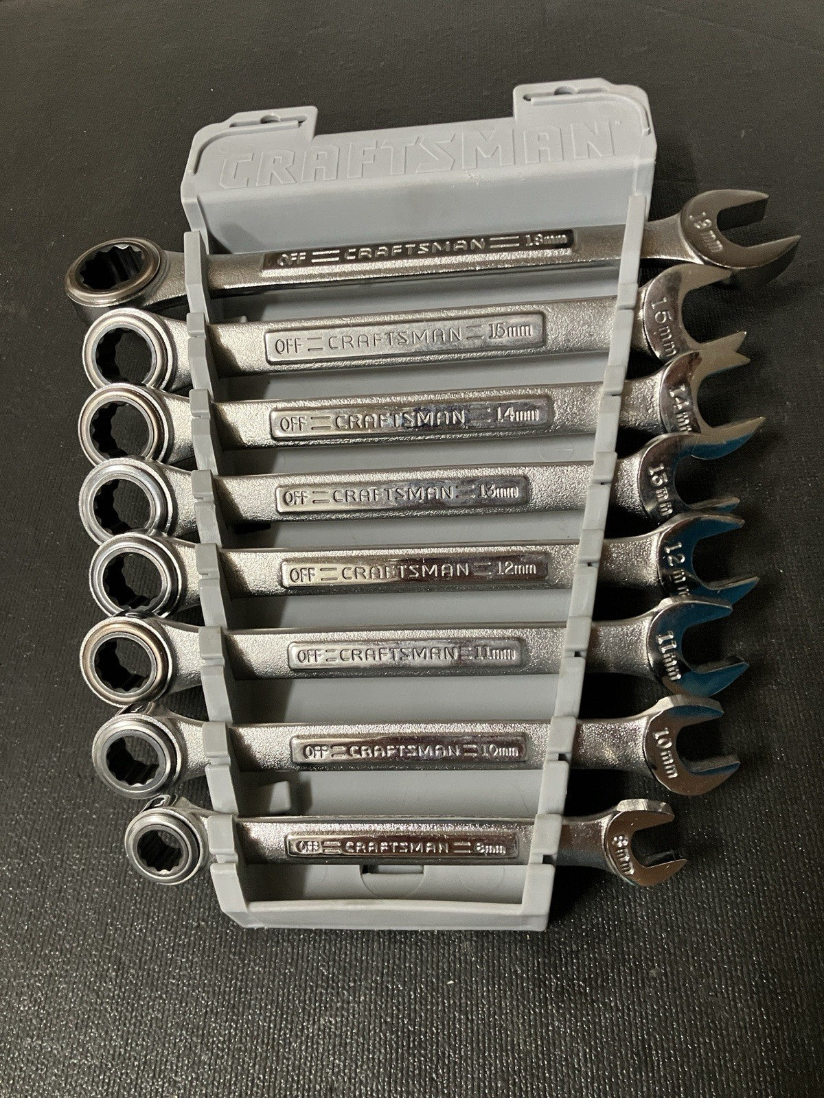 Sears Craftsman USA 8pc Metric Combination Ratcheting Wrench Set 42445  8-18 MM