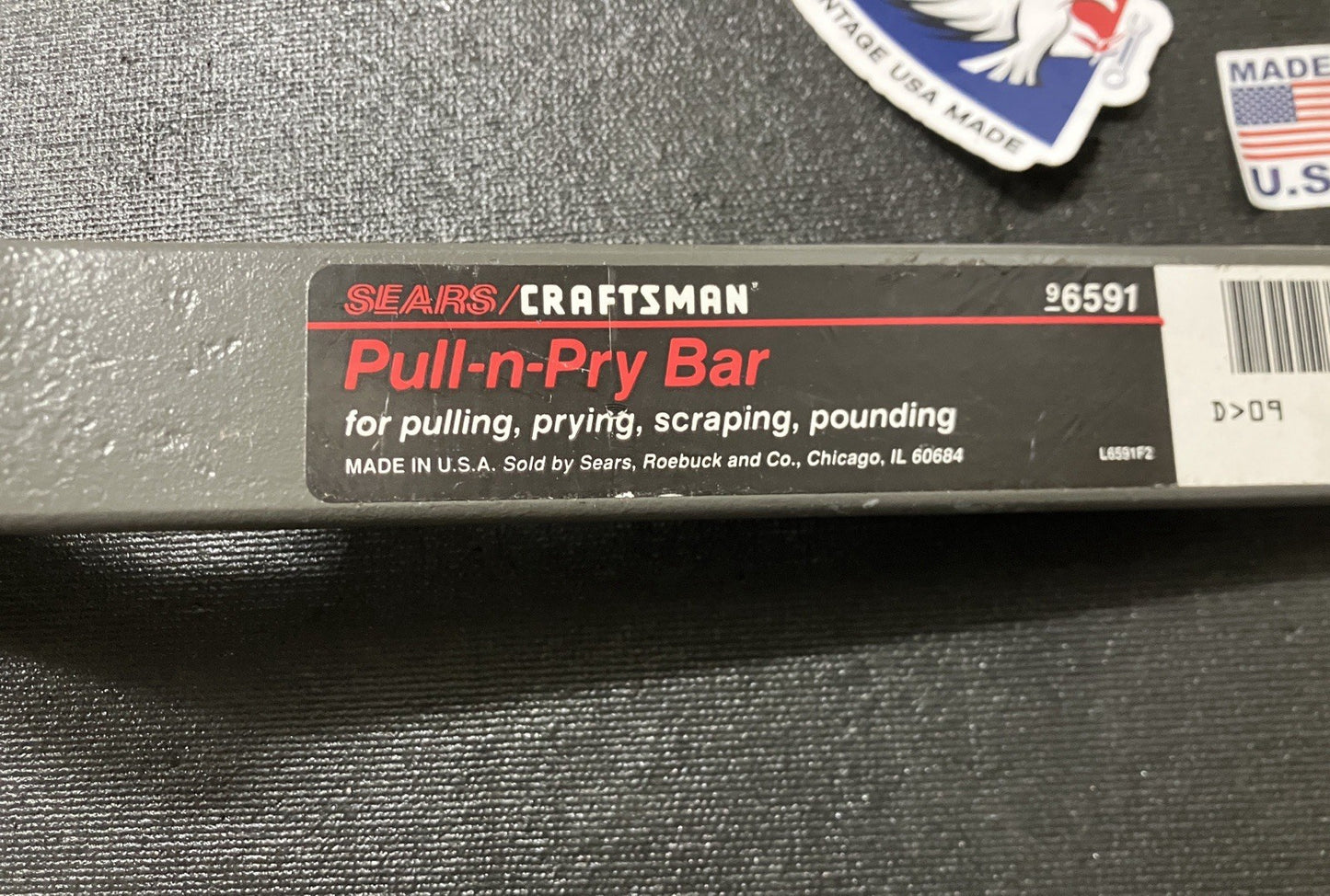 NOS Vintage Sears Craftsman Pull N Pry Bar 6591 USA Rare Brand New Condition