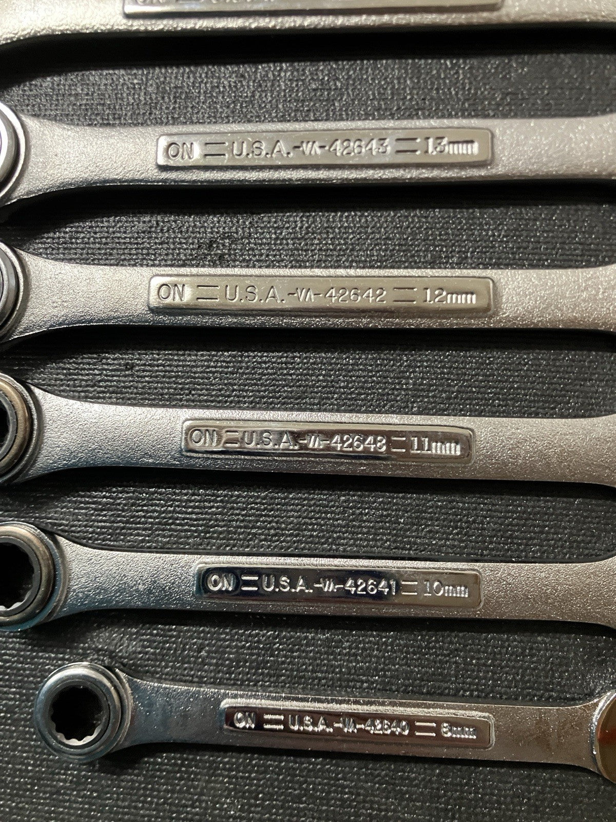Sears Craftsman USA 8pc Metric Combination Ratcheting Wrench Set 42445  8-18 MM