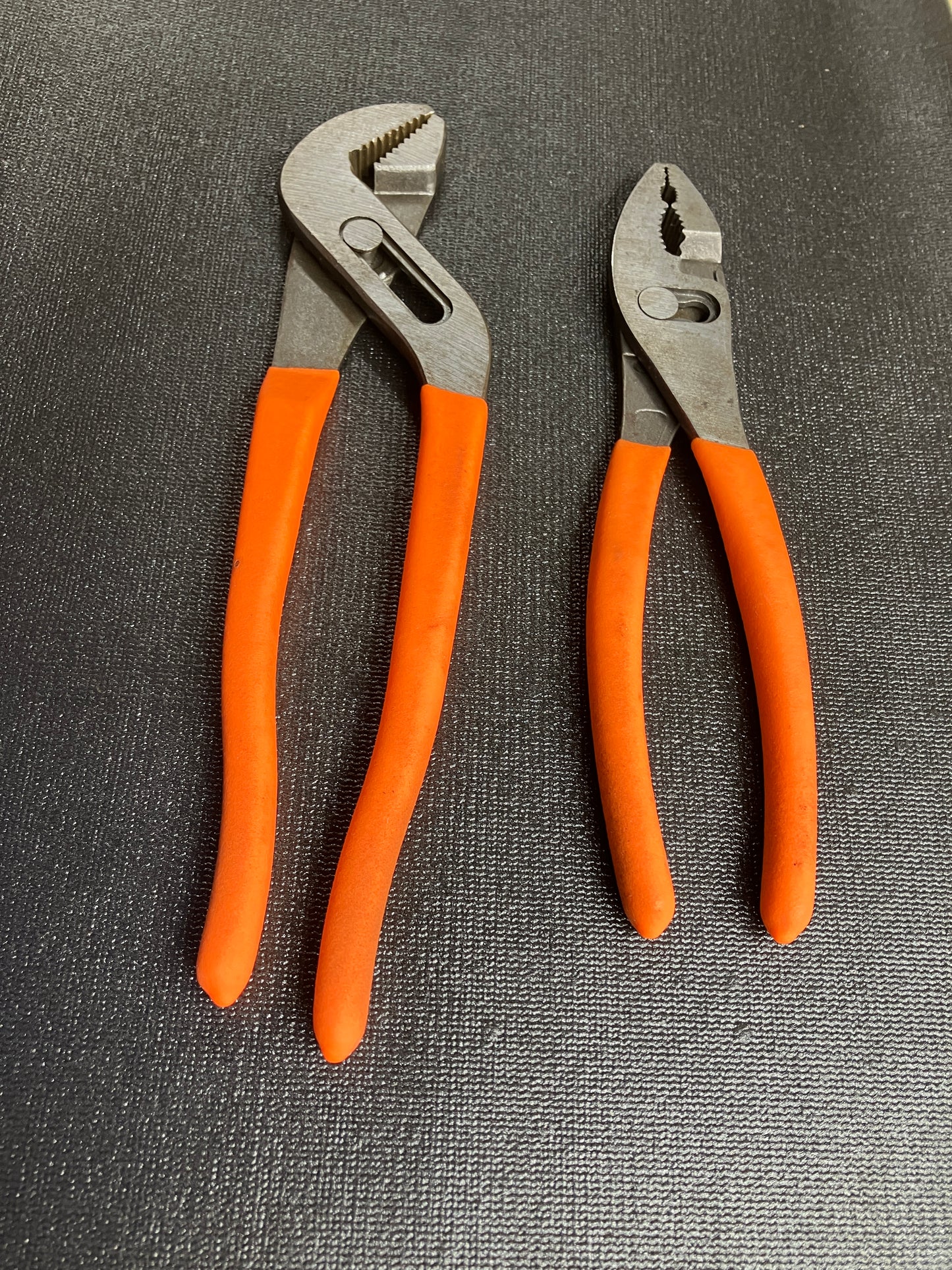 Craftsman 2pc Neon Orange Pliers Hi Viz High Visibility 45381 45379 WF USA