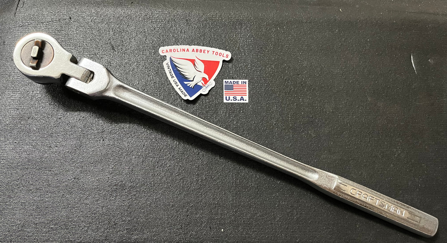 Vintage Sears Craftsman 1/2” Drive RHFT Flex Head Ratchet 44973 USA -V- Series