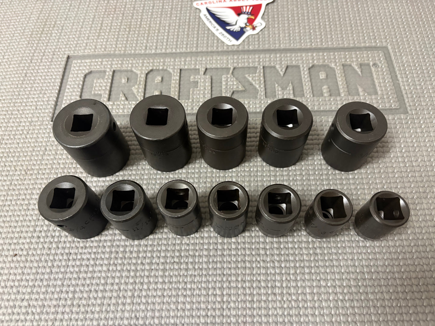 Sears Craftsman 1/2" Drive 12pc SAE Impact Socket Set 19430 USA w/ Case