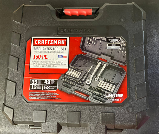 Craftsman 150pc Mechanics Tool Set w/ 6 Point Wrenches 38845 USA Made