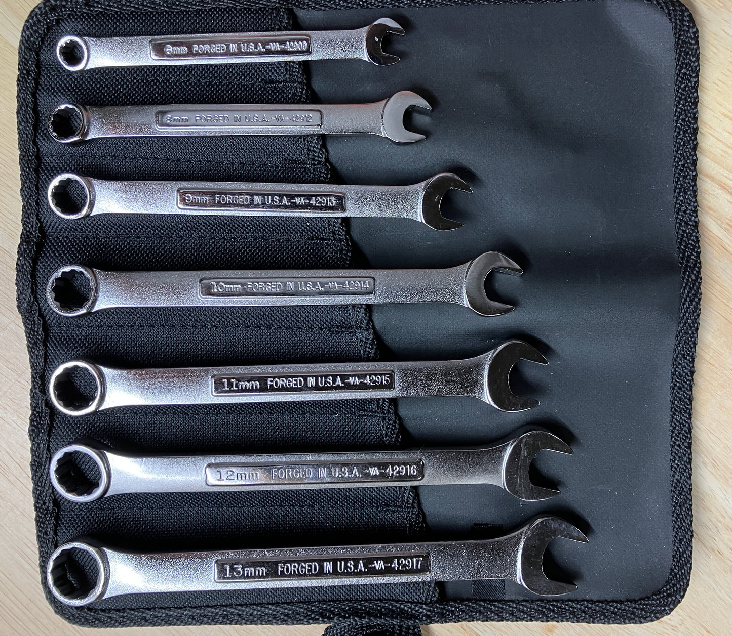 Vintage NOS Craftsman 7pc Metric 12 Pt Combination Wrench Set USA w/ Pouch