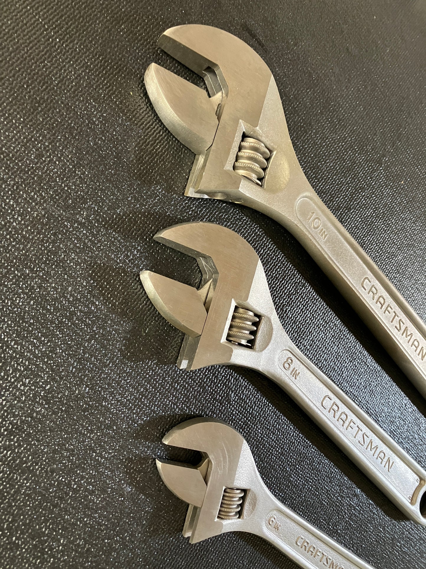 Vintage Craftsman 3pc Adjustable Wrench Set 44664 USA 6”, 8,” and 10”