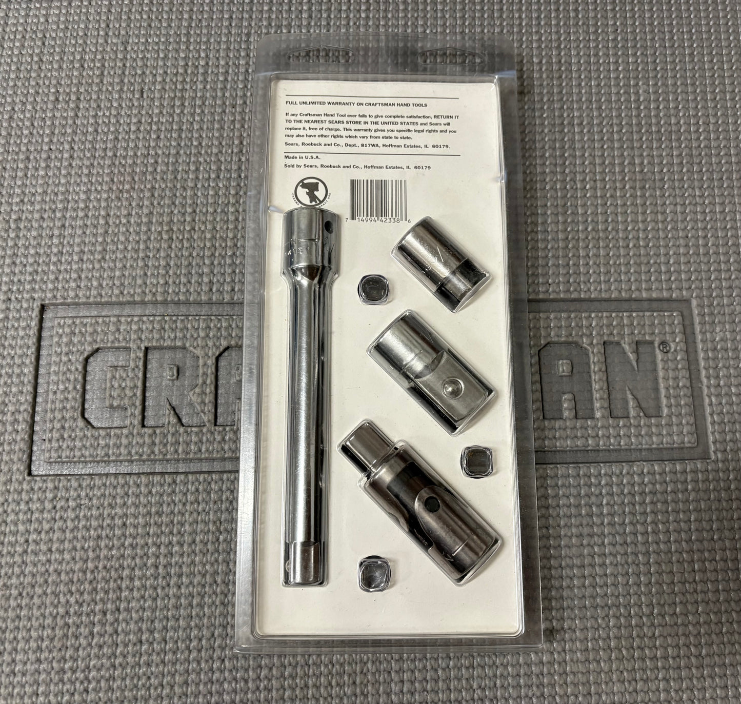 NOS Sears Craftsman 1/2” Drive 4pc Adapter U-Joint Accessory Set 42338 USA