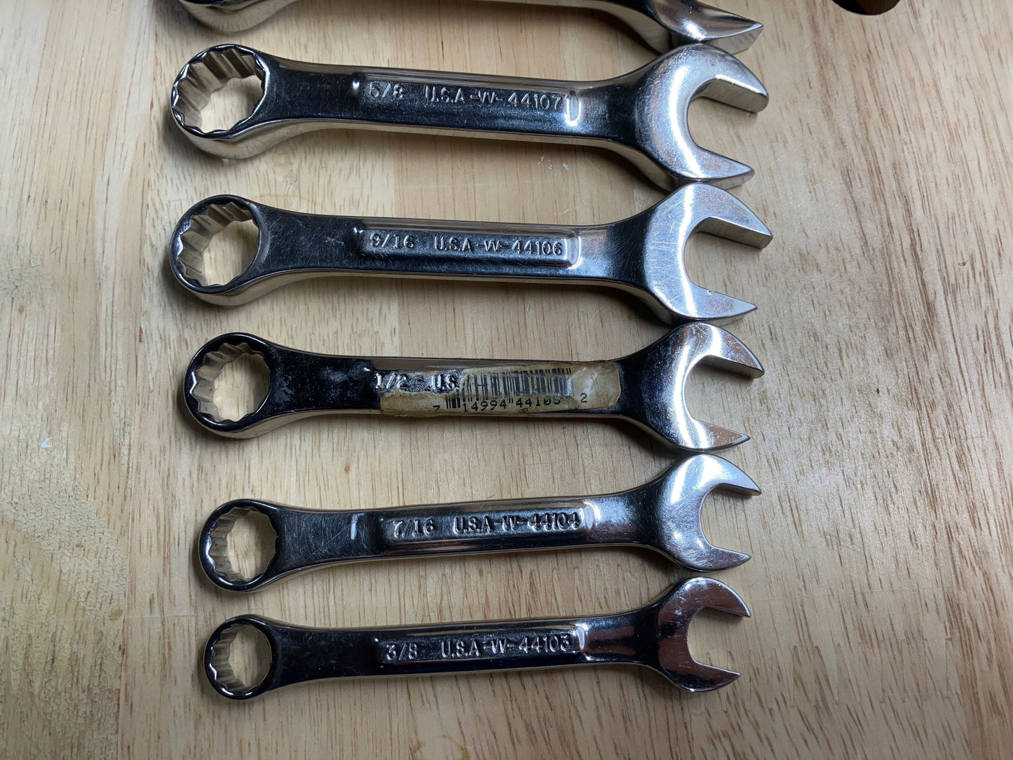 Vintage Craftsman Professional Combination Wrench Bundle - Metric and SAE Stubby Sets, USA