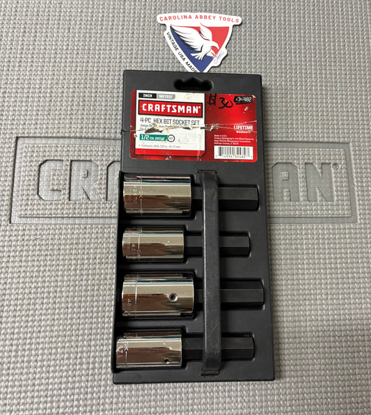 NOS Sears Craftsman USA 34482 Hex Bit Socket Set 1/2” Drive 9/16" 5/8" 14/17mm
