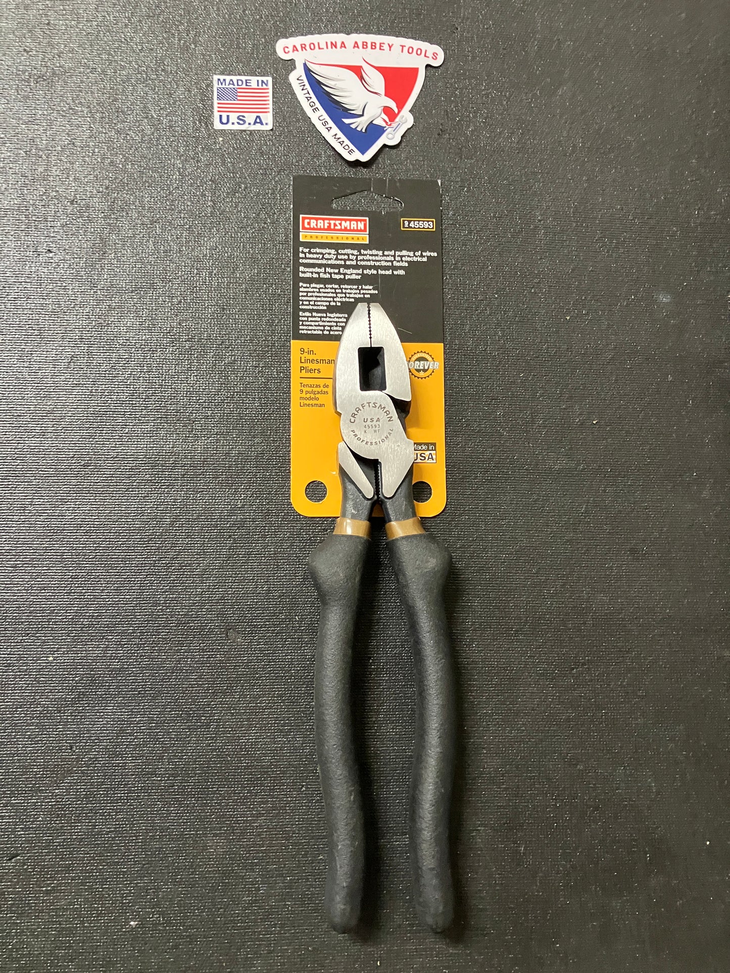 NOS Vintage Craftsman Professional Lineman Pliers 45593 WF USA
