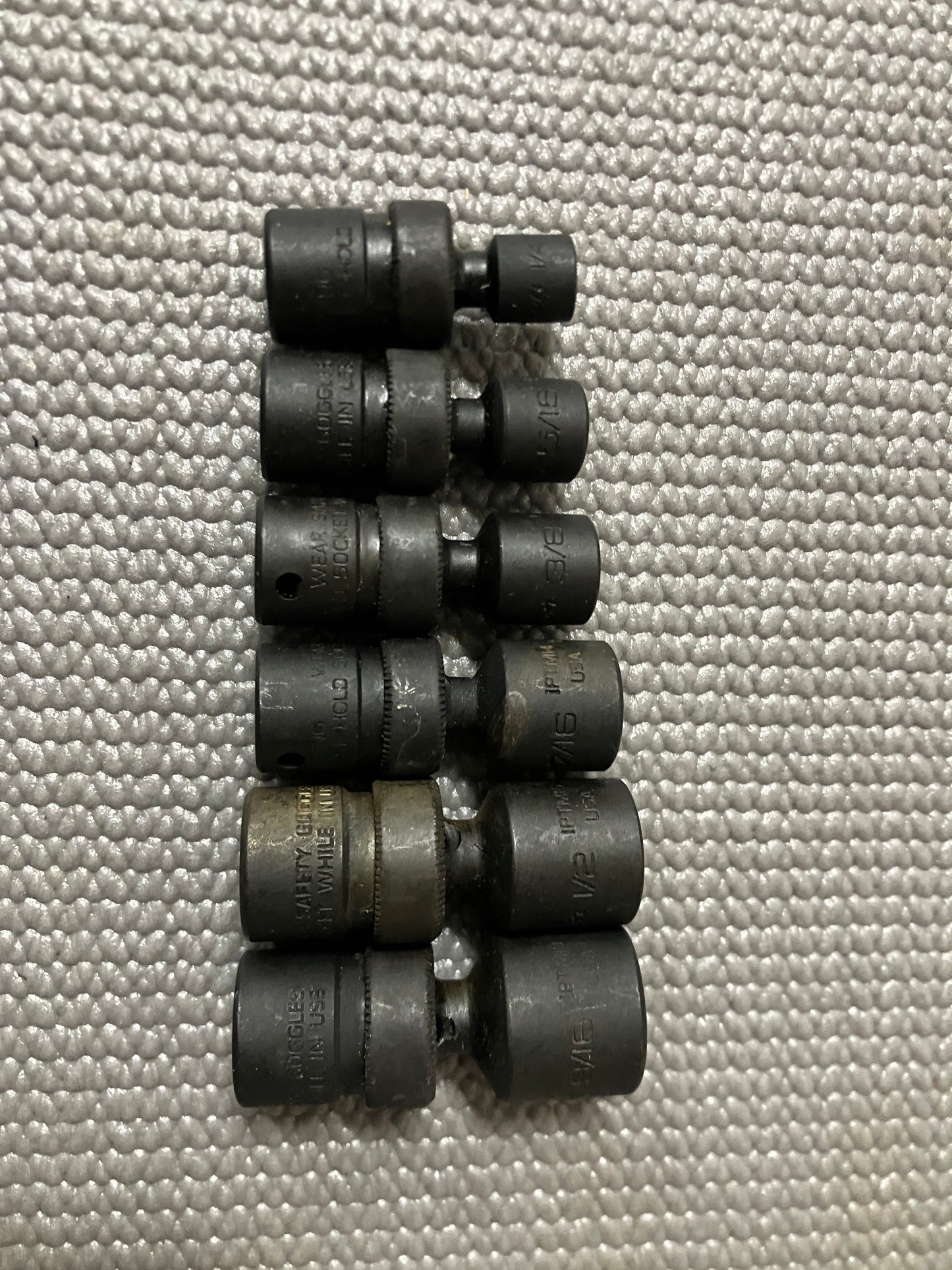 Snap On 106IPTMA 6pc SAE Shallow Swivel Impact Socket Set 1/4” Drive 1/4-9/16”