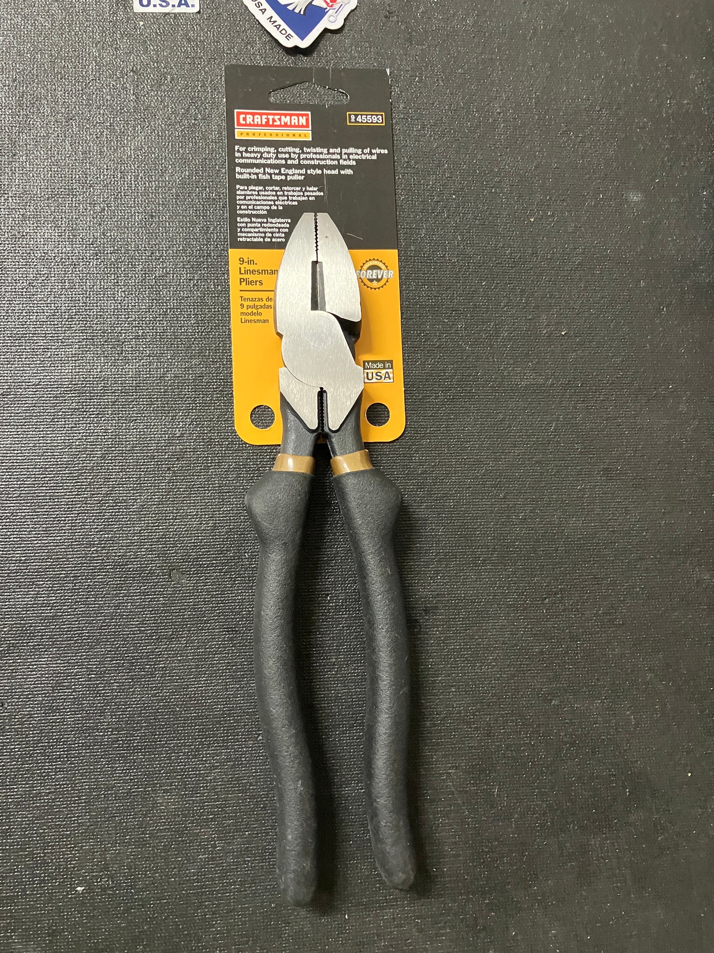 NOS Vintage Craftsman Professional Lineman Pliers 45593 WF USA
