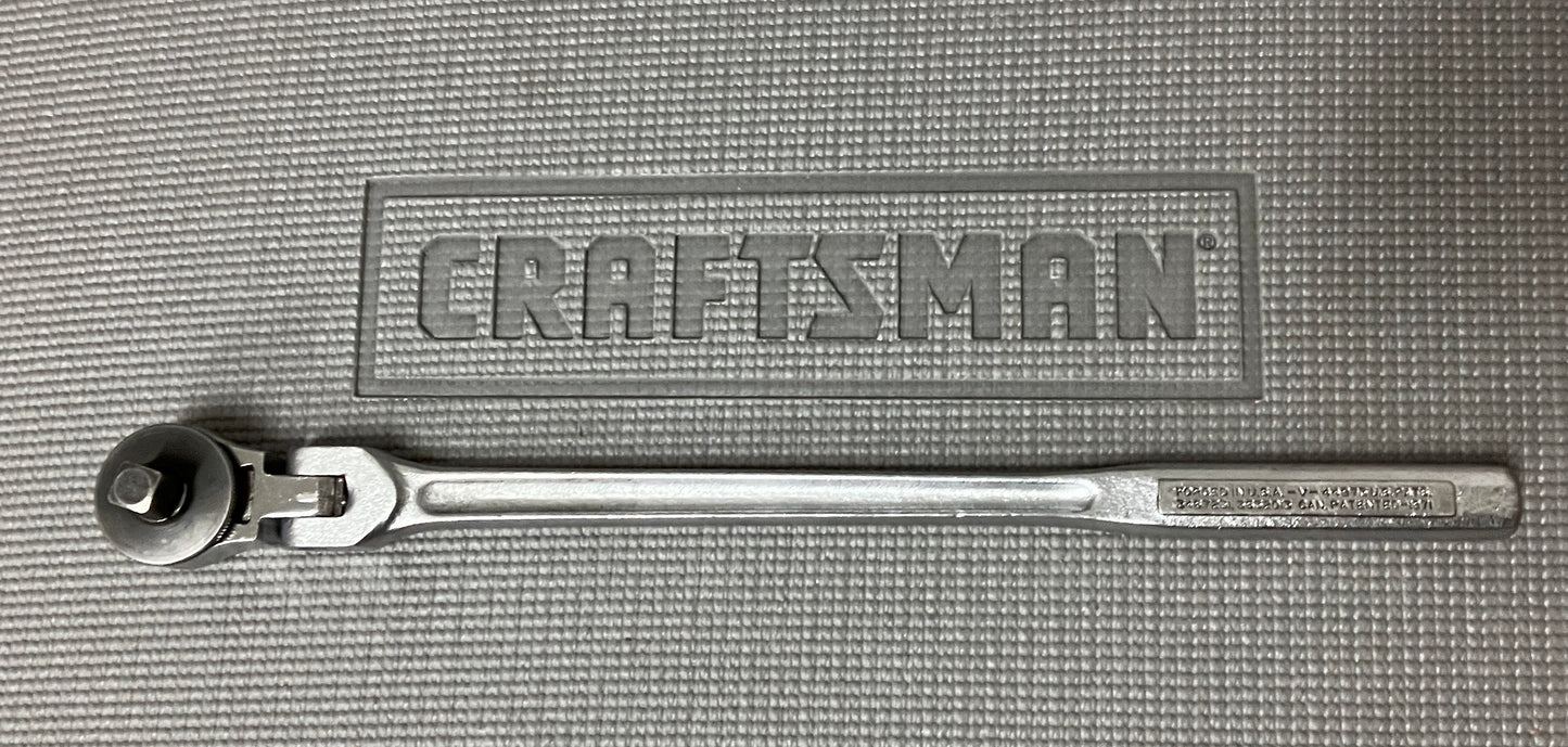 Vintage Sears Craftsman 1/2” Drive RHFT Flex Head Ratchet 44973 USA -V- Series