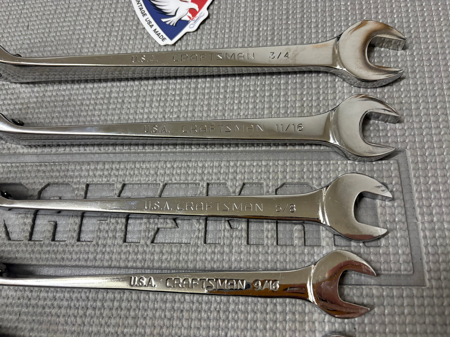 Rare Sears Craftsman USA Reversible Ratcheting Cross Force Wrench Set SAE 44850