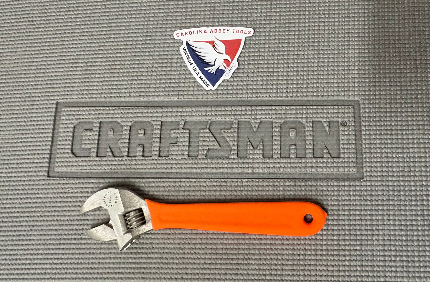Sears Craftsman Orange Hi Viz 8" Adjustable Wrench 44603 WF USA Like New!