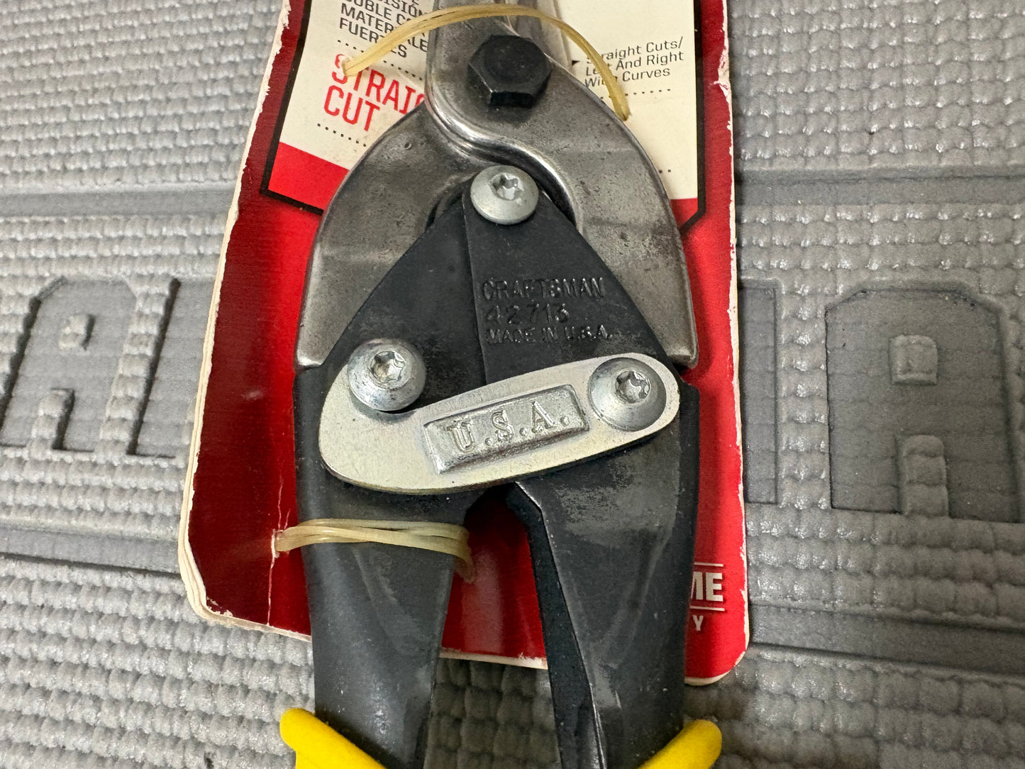 NOS Sears Craftsman Aviation Snip Straight Yellow 42713 USA Compound Leverage