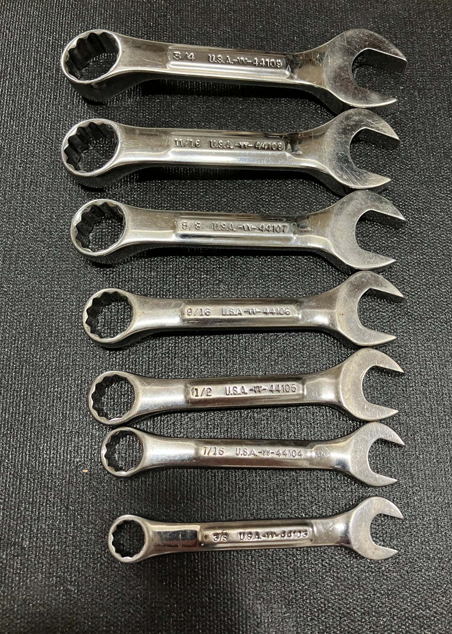 Vintage Craftsman Professional Stubby Wrench Set Bundle - 7pc SAE & 7pc Metric, USA