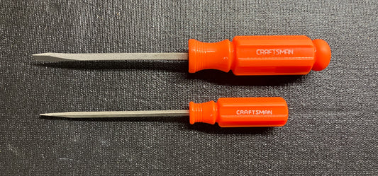 NOS Vintage Craftsman Hi Viz Orange Screwdrivers (2) 1/8” & 3/16” 41555 WF USA