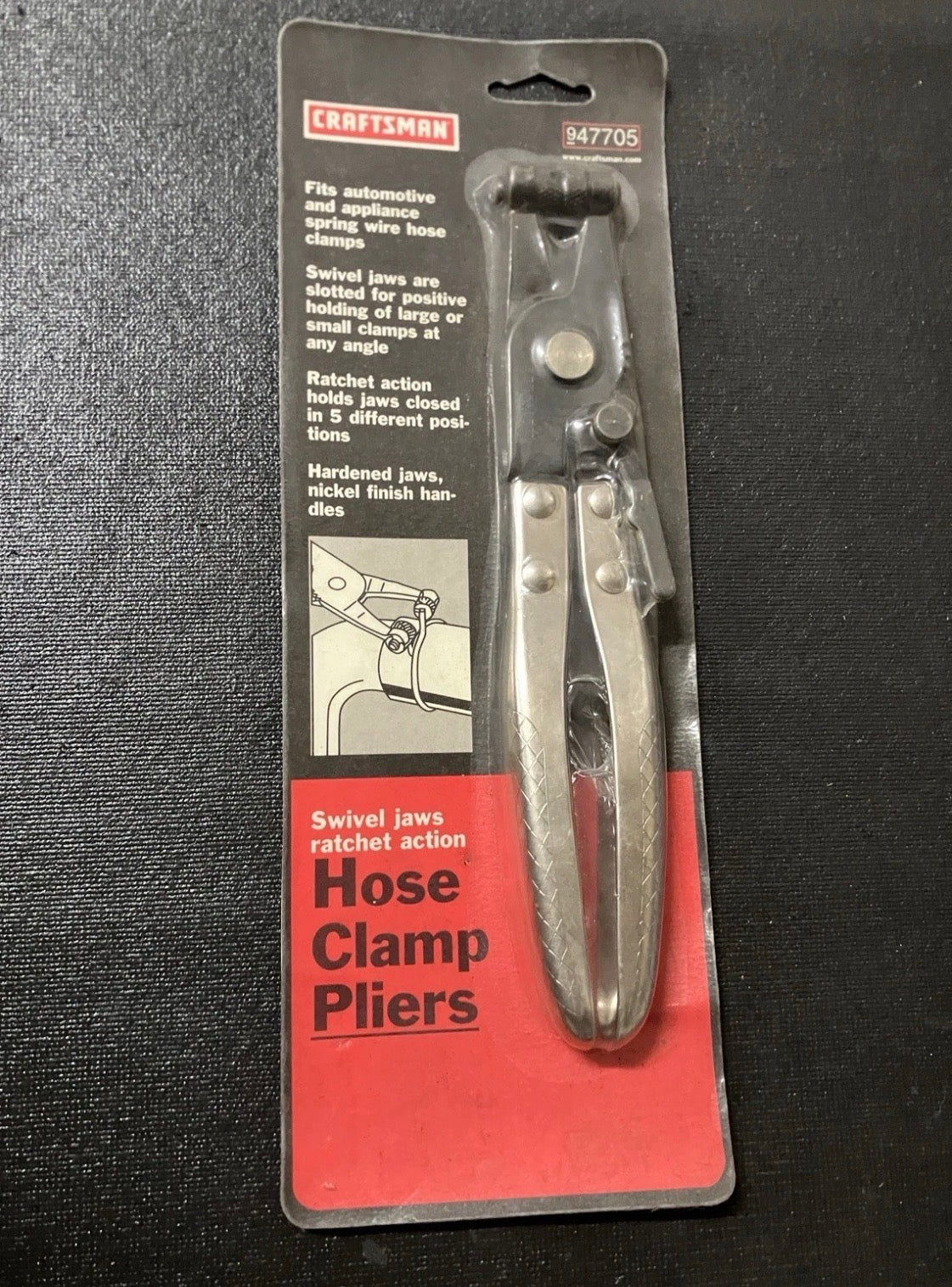 NOS Sears Craftsman USA Swivel Jaw Hose Clamp Pliers 47705 Brand New!
