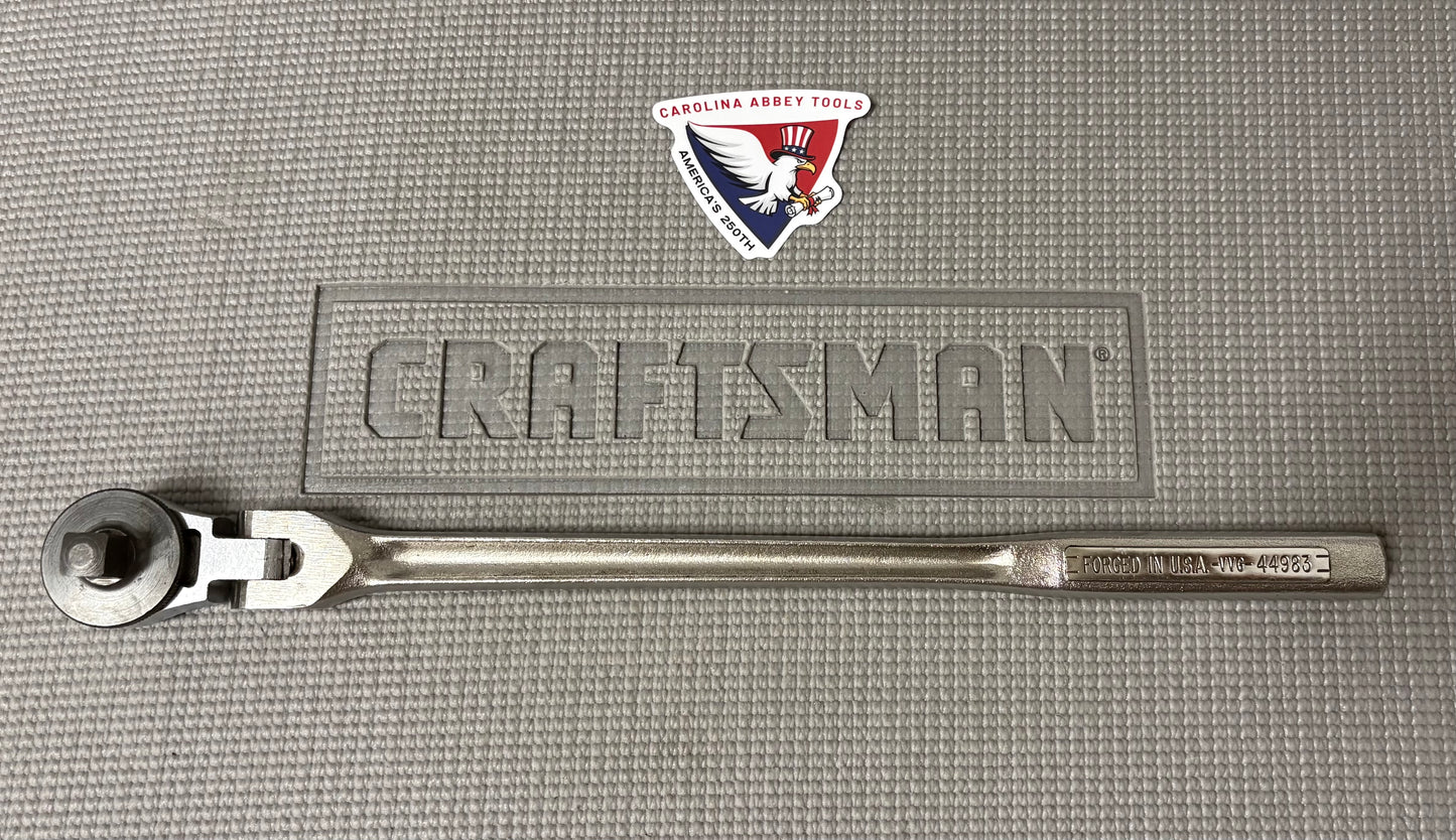 Rare Sears Craftsman 1/2" Drive RHFT Flex Head Ratchet 44983 VVG USA Round Head Fine Tooth