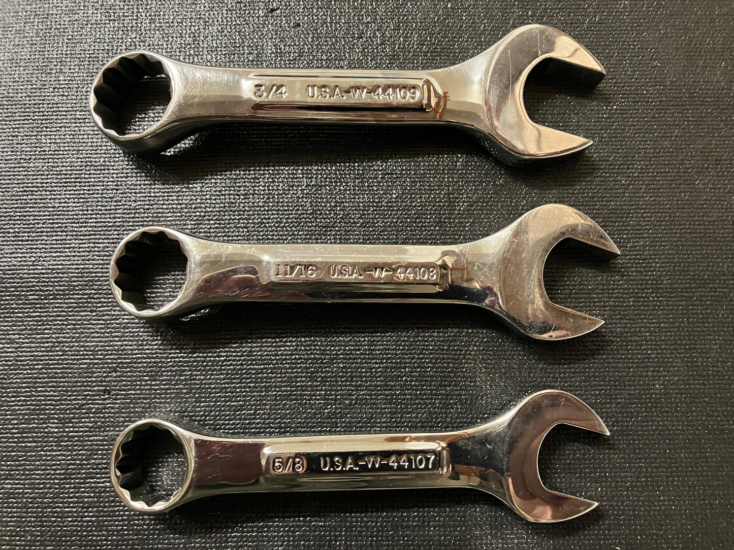 Vintage Craftsman Professional 7pc Stubby SAE Combination Wrench Set 44101 -VV- USA