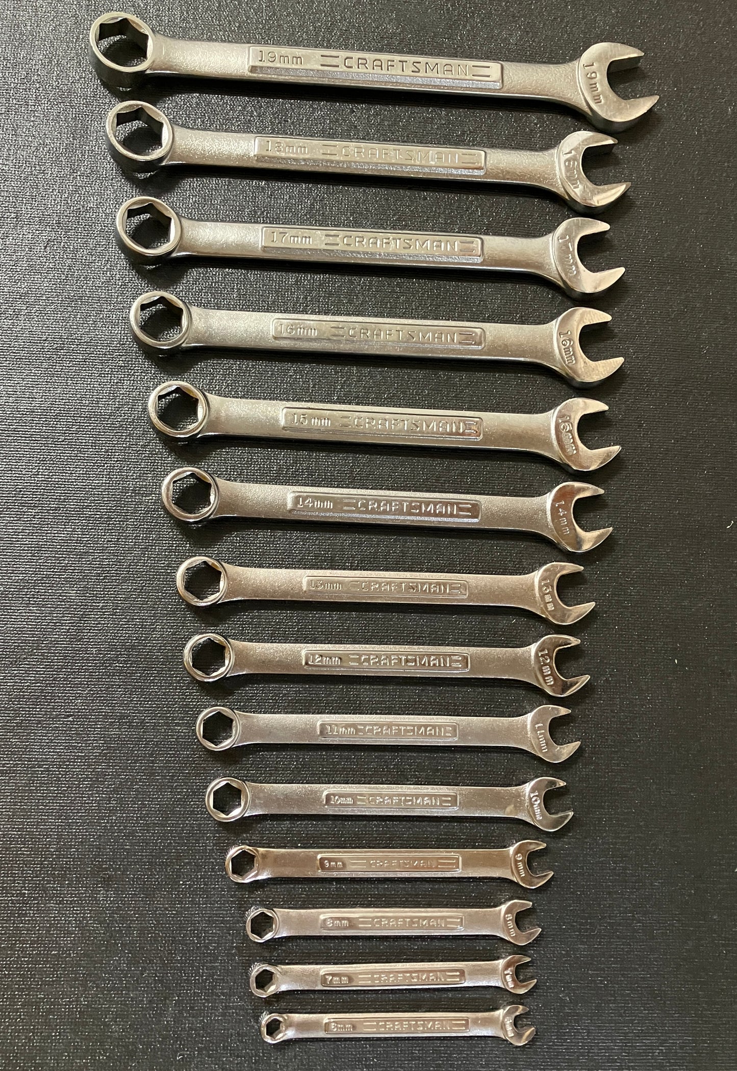 Vintage Craftsman 14pc Metric 6 Point Combination Wrench Set 6mm - 19mm -VA- USA