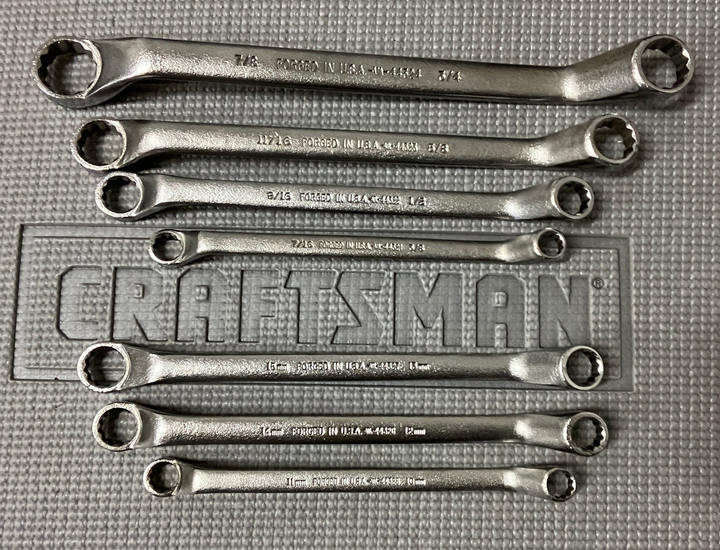 NOS Vintage Craftsman 7pc Satin Deep Offset Box End Wrench Set 44328 -VA- USA