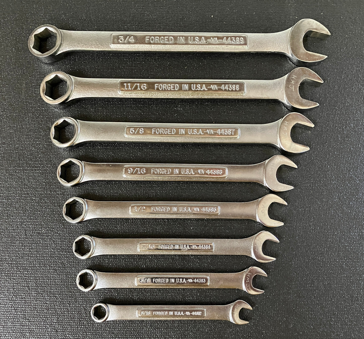 Vintage Craftsman 8 Pc 6 Point SAE Combination Wrench Set USA 5/16” - 3/4”