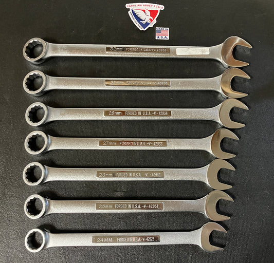 Vintage Craftsman 7pc Jumbo Metric Combination Wrench Set 24-32mm -V- -VV- USA