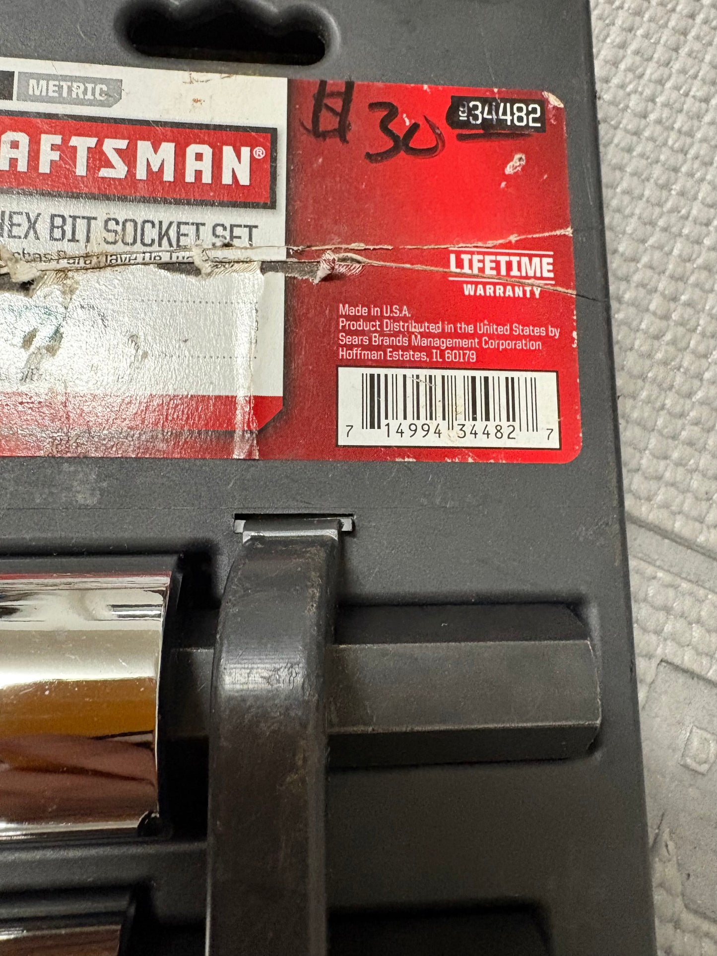 NOS Sears Craftsman USA 34482 Hex Bit Socket Set 1/2” Drive 9/16" 5/8" 14/17mm