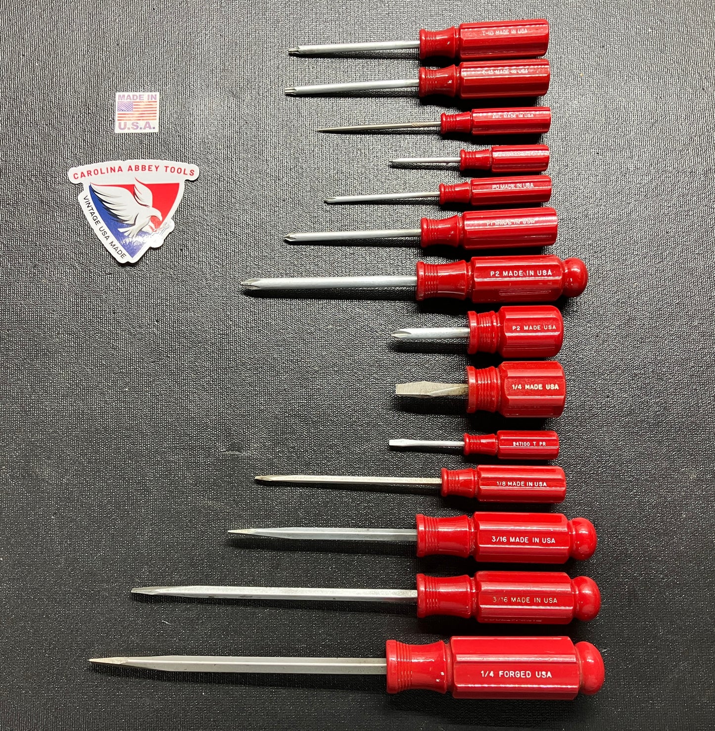 Vintage Craftsman 14pc Red Screwdriver Bundle USA