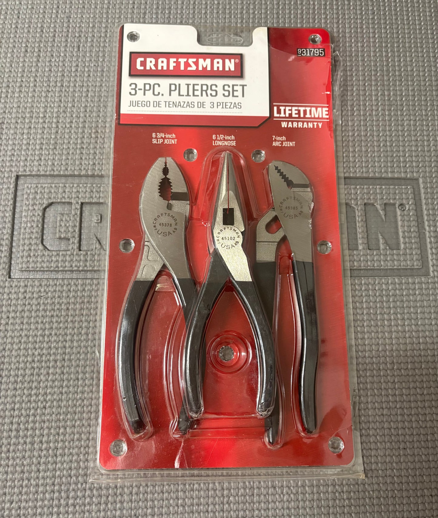 NOS Sears Craftsman USA 3pc Pliers Set 31795 WF USA Includes 45385 45102 45376
