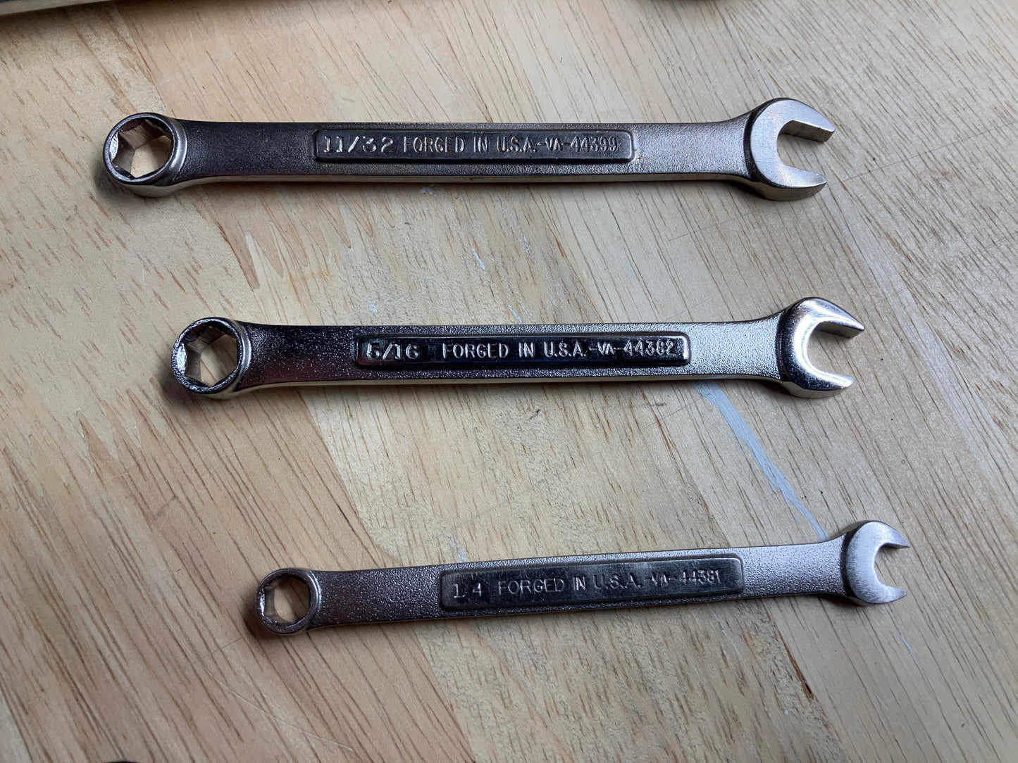 Vintage Craftsman USA 4pc 6 Point SAE Combination Wrench Bundle