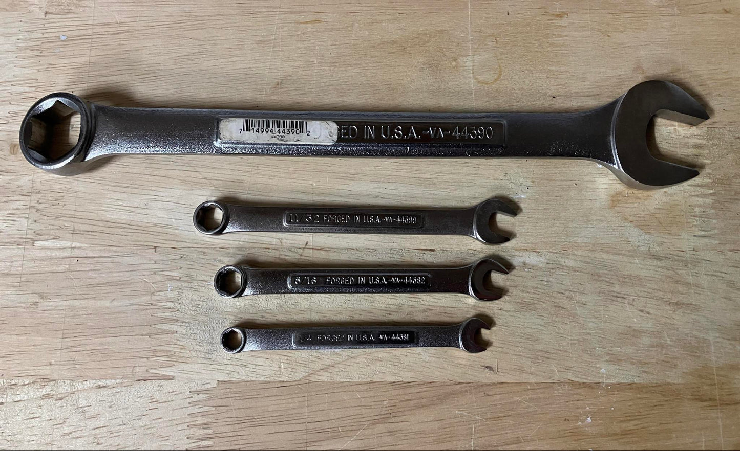 Vintage Craftsman USA 4pc 6 Point SAE Combination Wrench Bundle