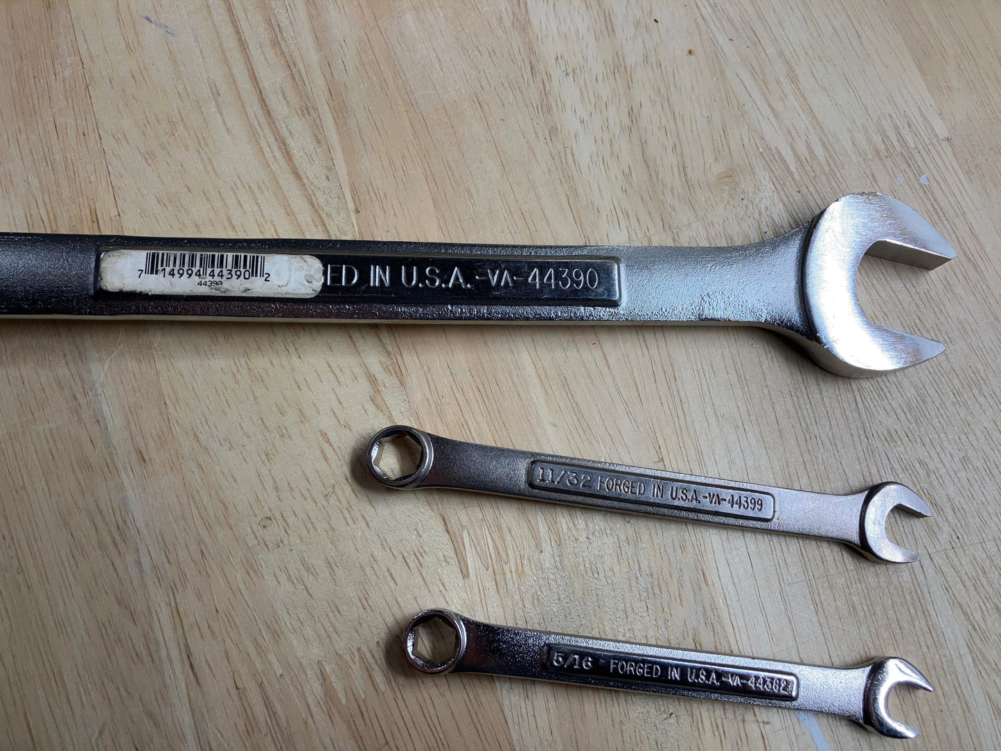 Vintage Craftsman USA 4pc 6 Point SAE Combination Wrench Bundle