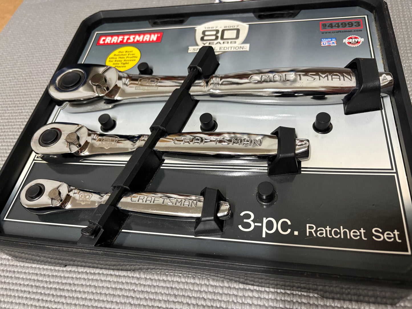 NOS Sears Craftsman USA 80th Anniversary Thin Profile Ratchet Set 44993 Sealed!