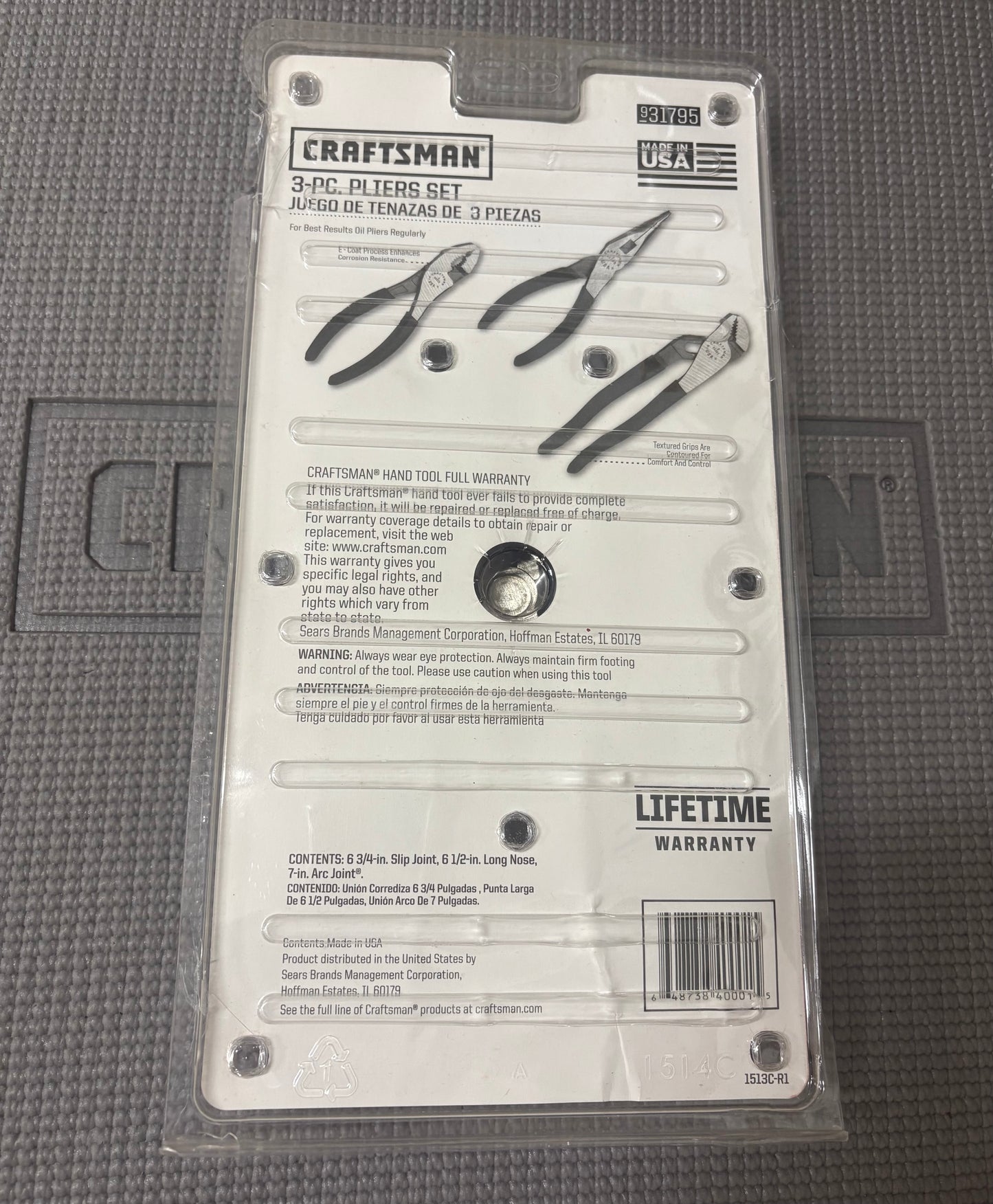 NOS Sears Craftsman USA 3pc Pliers Set 31795 WF USA Includes 45385 45102 45376