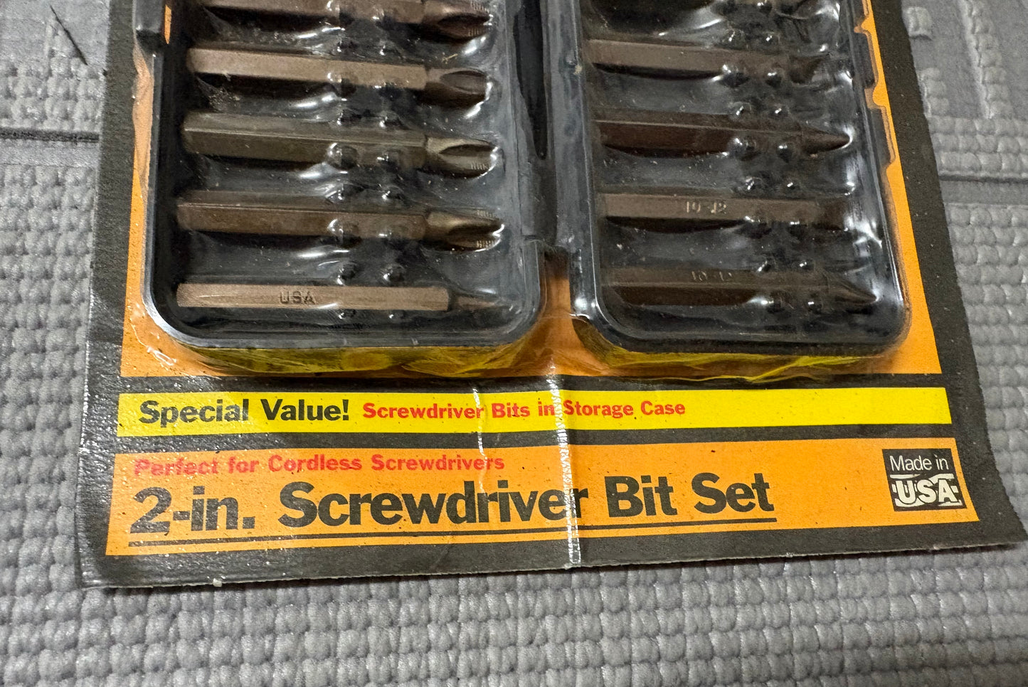 NOS Sears Craftsman 15pc 2-in Screwdriver Bit Set w/ Storage Case 25730 USA