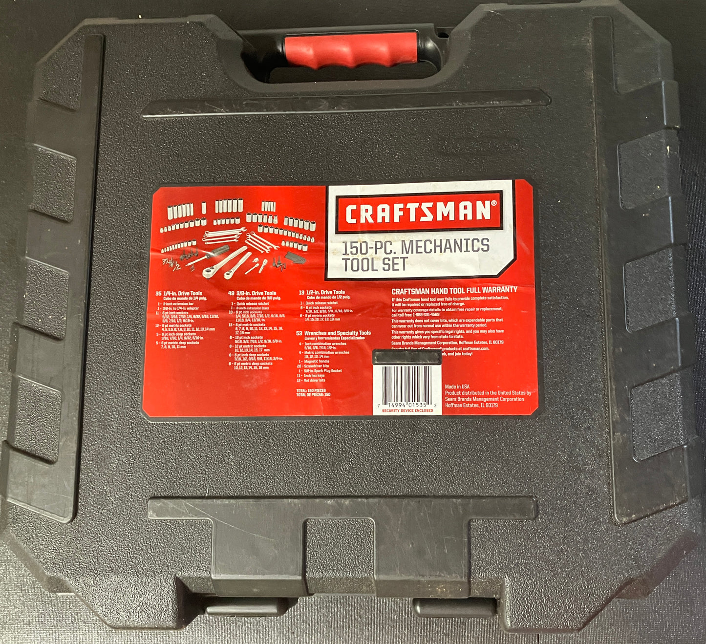 Craftsman 150pc Mechanics Tool Set w/ 6 Point Wrenches 38845 USA Made