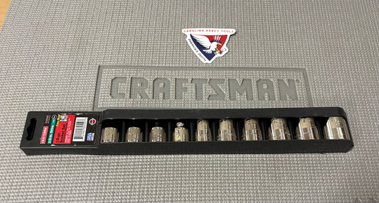 NOS Sears Craftsman USA 1/2” Drive 10pc Easy Read 6 Point Socket Set SAE 34550 G2D Dual Marked