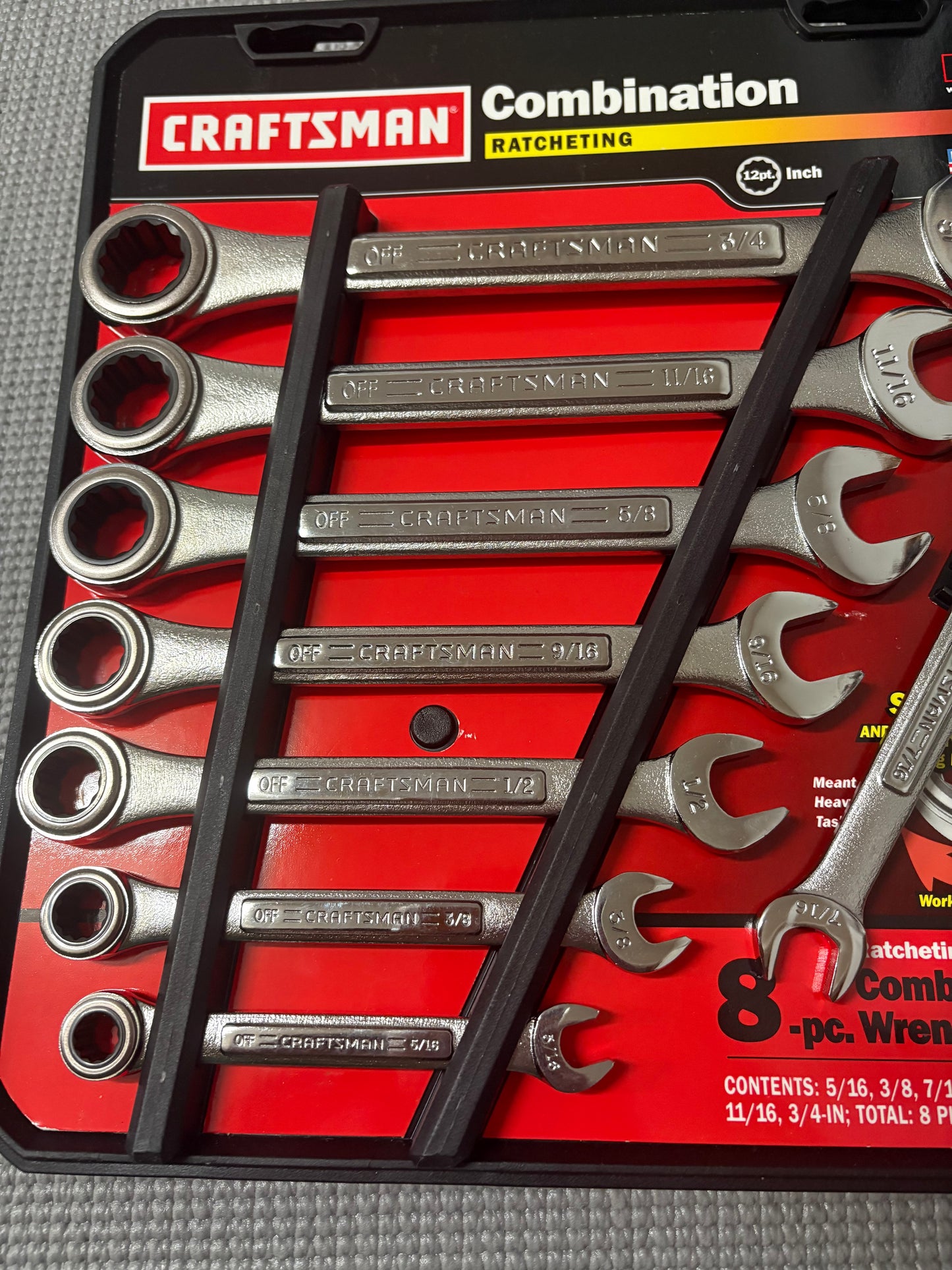 Sears Craftsman USA 8pc Ratcheting Combination Wrench Set SAE 42444 VA 5/16-3/4”