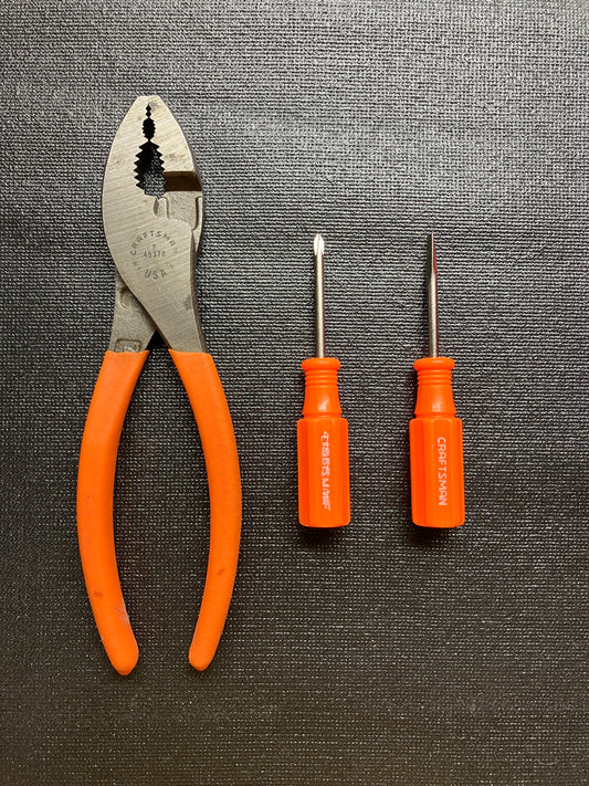 Vintage Craftsman Orange Slip Joint Pliers and Micro Screwdrivers (2)