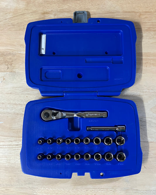 Kobalt 20 PC 1/4" Drive Metric SAE 6 Point Socket Set 266590 USA MADE