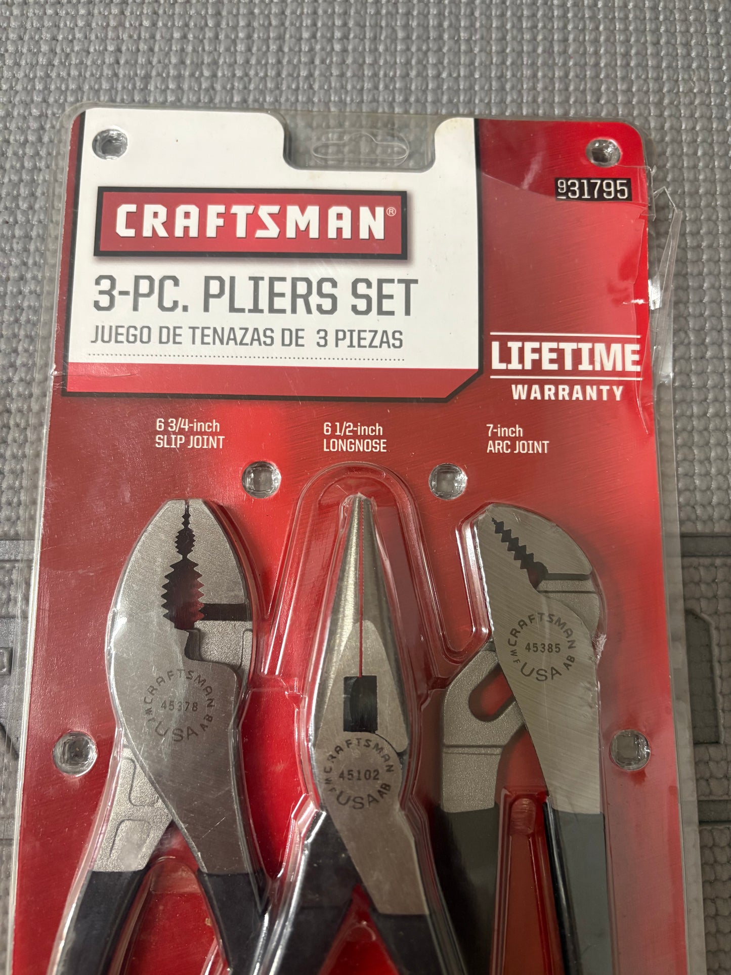 NOS Sears Craftsman USA 3pc Pliers Set 31795 WF USA Includes 45385 45102 45376