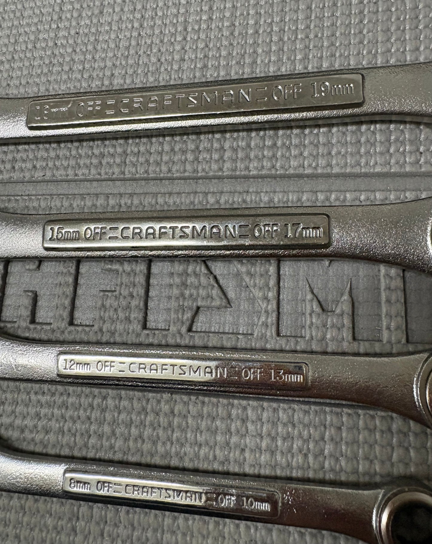 Sears Craftsman USA 42447 Metric 8-19mm Double Box End Ratcheting Wrench Set Like New!