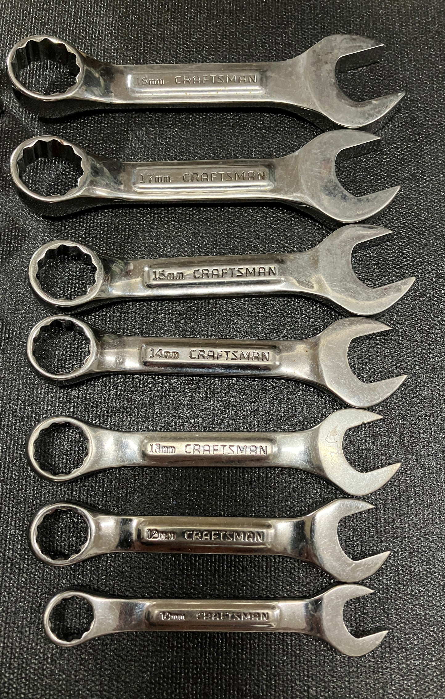 Vintage Craftsman Professional Stubby Wrench Set Bundle - 7pc SAE & 7pc Metric, USA