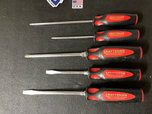 Vintage Craftsman Professional 5pc Screwdriver Bundle WF USA