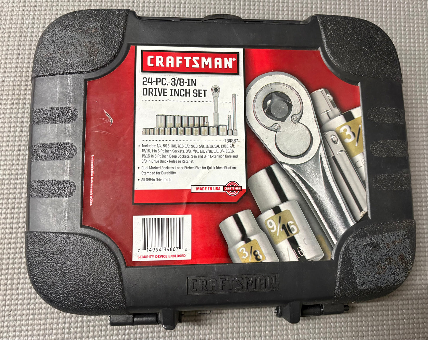 NOS Sears Craftsman 24pc 3/8” Drive Easy Read Socket Set 34867 USA Dual Marked